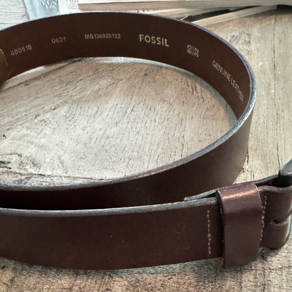 Fossil Dark Brown Leather Belt Bag